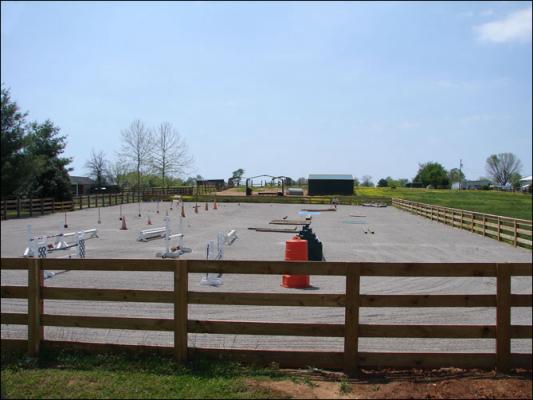 Our new arena at Half Ass Acres Miniature Donkey Farm